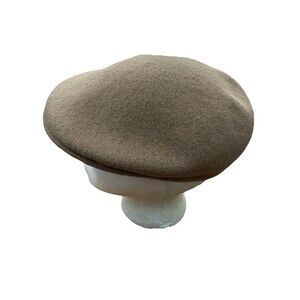 Kangol Wool 504 Flat Cap Hat Kids Large Tan Brown Newsboy Ivy Cap